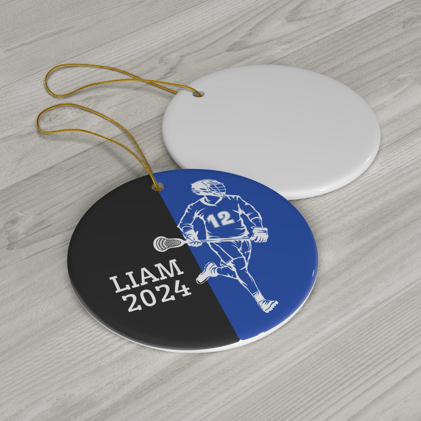 Personalized Boys Lacrosse Christmas Ornament