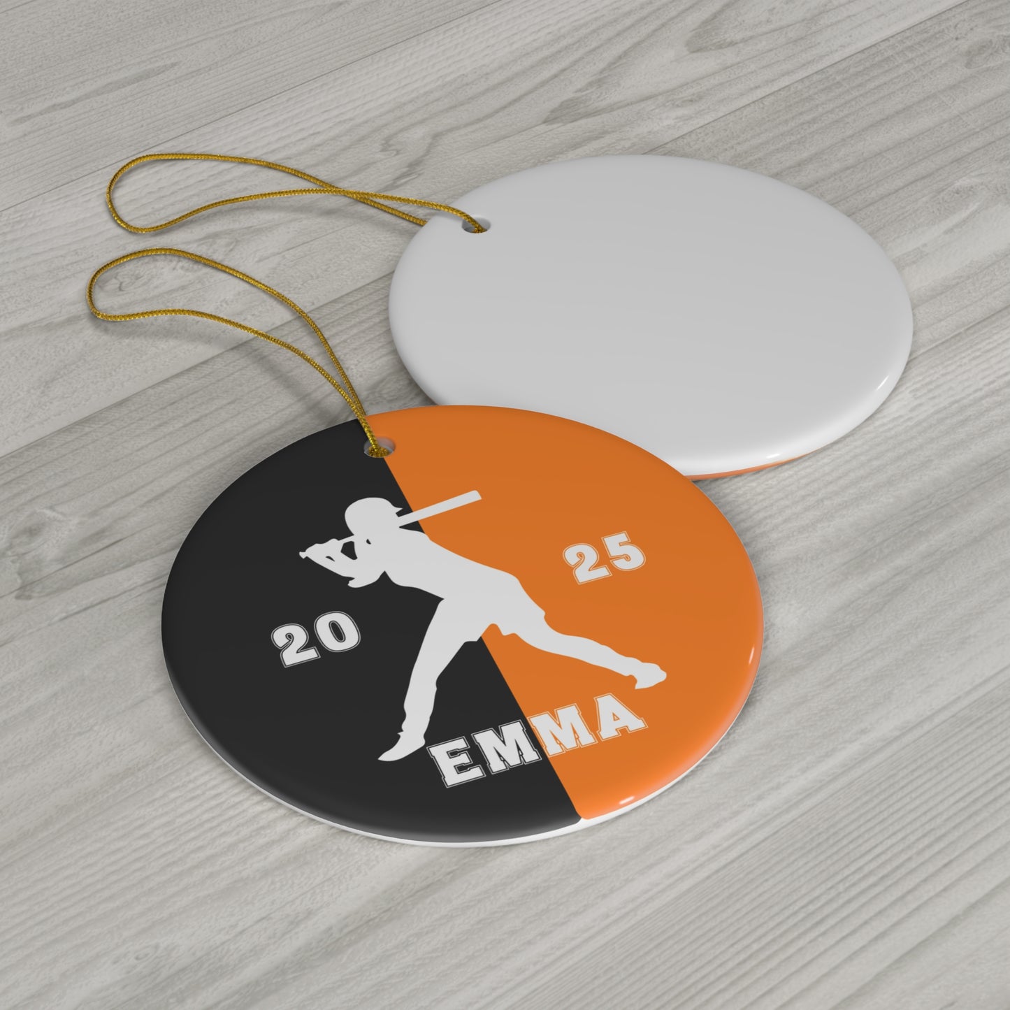 Personalized Softball Christmas Ornament