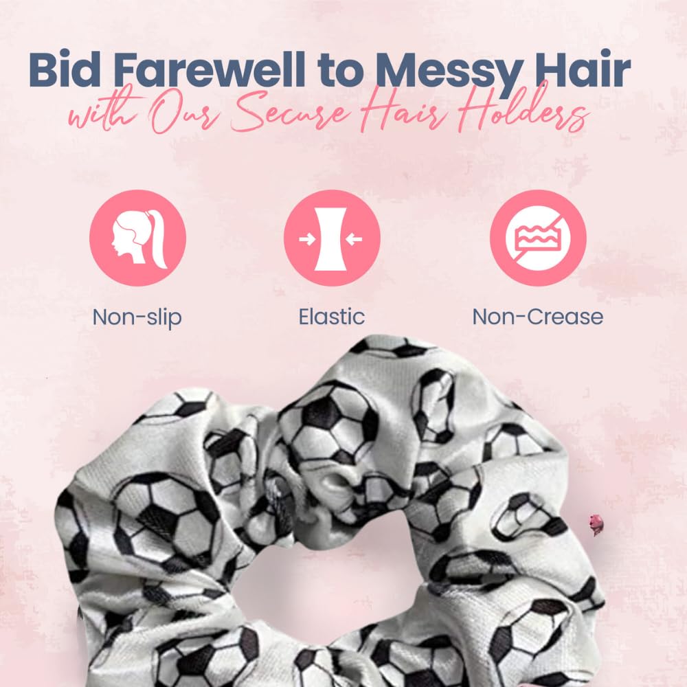 Soccer Premium Velvet Scrunchie