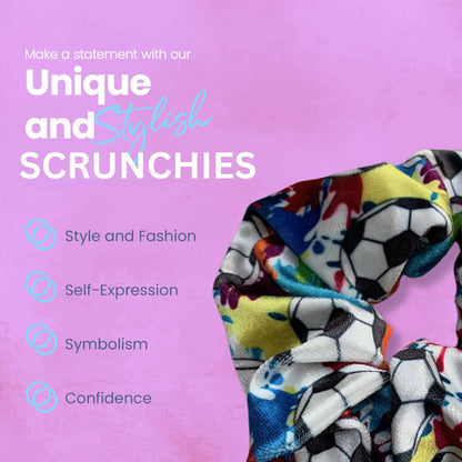 Soccer Premium Velvet Scrunchie - Colorful