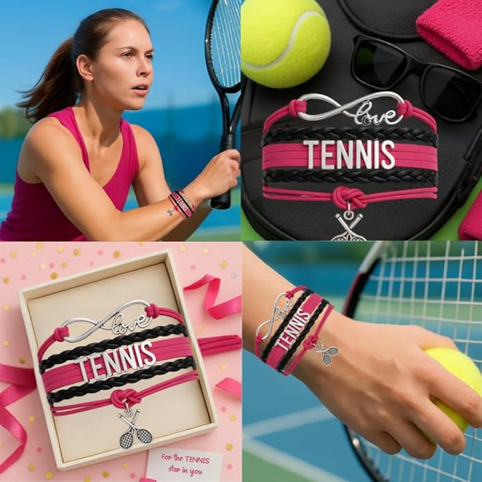 Girls Pink Tennis Infinity Bracelet