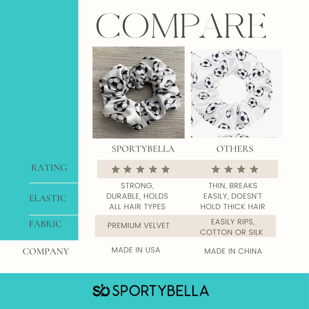 Soccer Premium Velvet Scrunchie