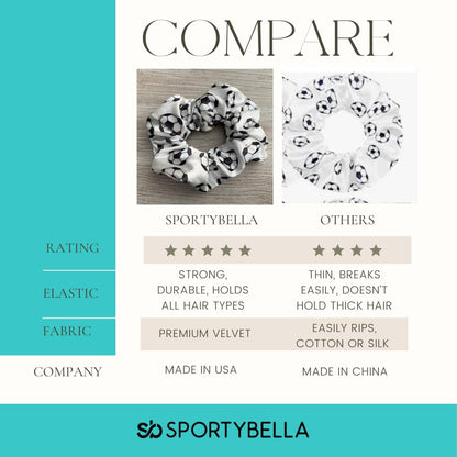 Soccer Premium Velvet Scrunchie