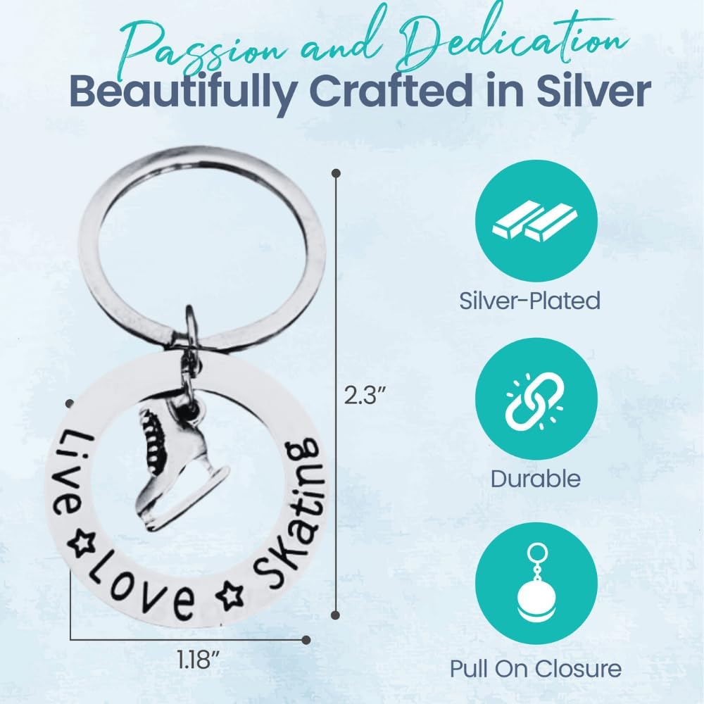 Live Love Figure Skating Keychain