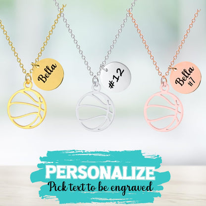 Personalized Basketball Stainless Steel Necklace
