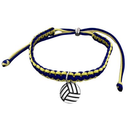 Volleyball Charm Multi Colored Rope Bracelet - Pick Colors