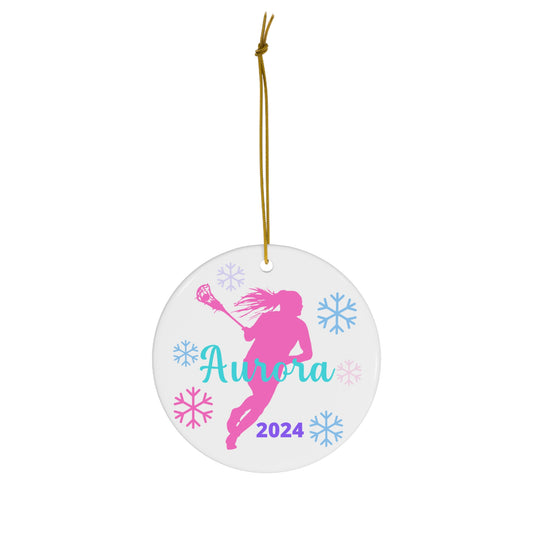 Personalized Lacrosse Christmas Ornament for Girls