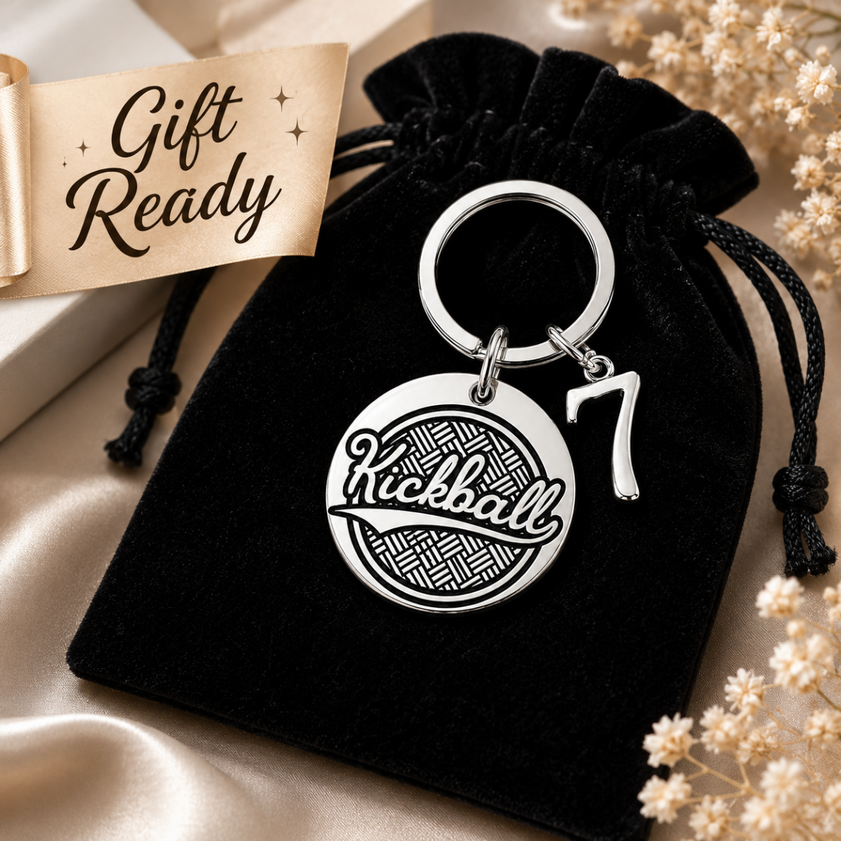 Personalized Kickball Charm Keychain