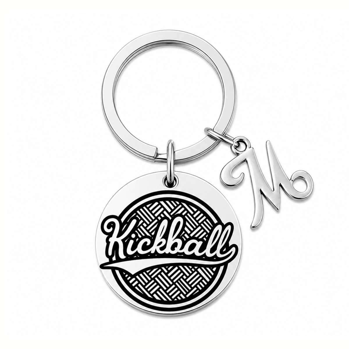 Personalized Kickball Charm Keychain with Initial Letter