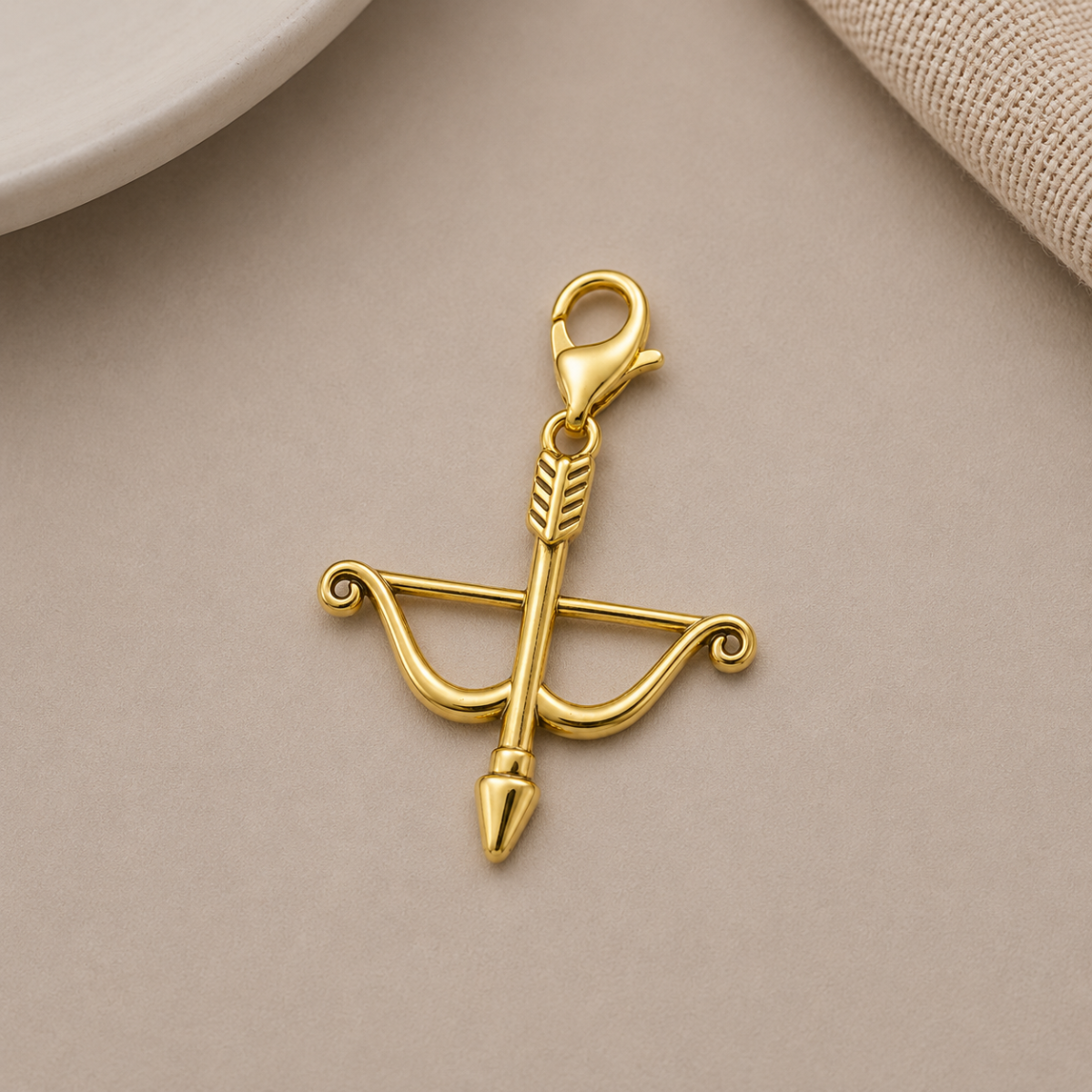 Archery Bow & Arrow Clip On Zipper Pull
