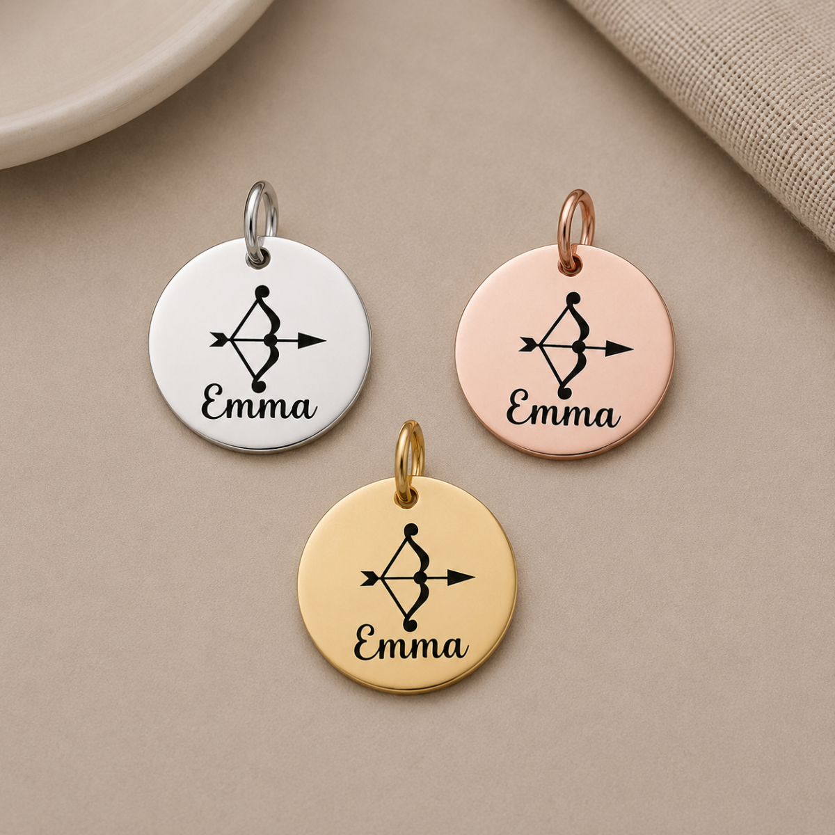 Personalized Archery Engraved Tassel Charm
