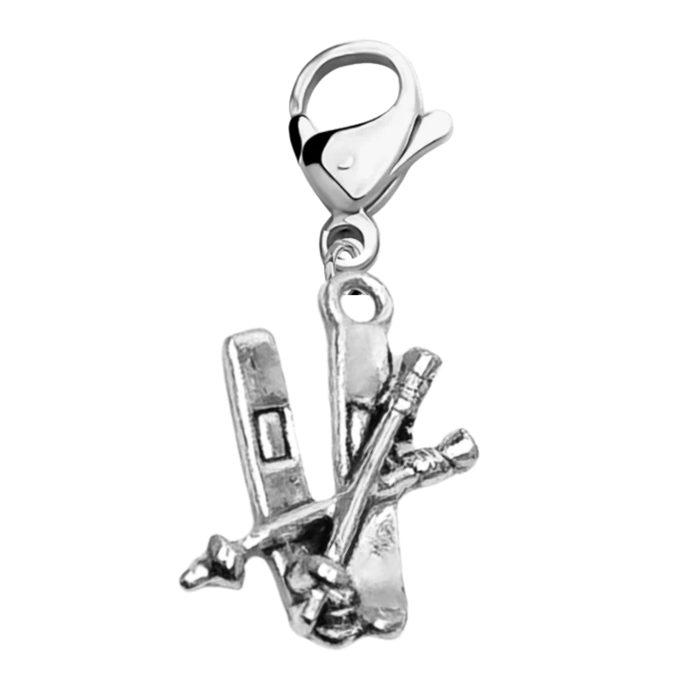 Ski Zipper Pull Charm – Skier, Love to Ski & Ski Equipment Clip Charm | Sportybella