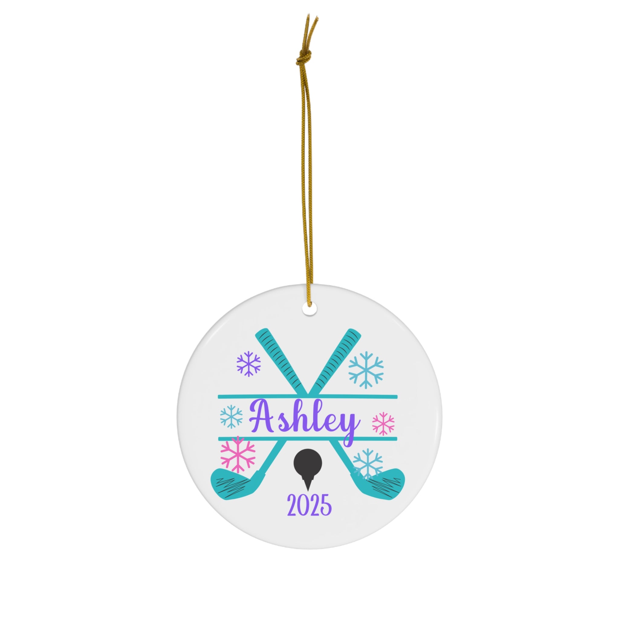 Personalized Girls Golf Christmas Ornament
