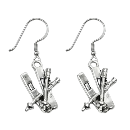 Ski Earrings – Love to Ski & Skier Dangle Earrings | Sportybella Winter Sports Jewelry