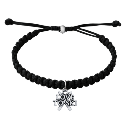 Ski Rope Bracelet – Adjustable Macramé Ski Charm Bracelet | Pick Color