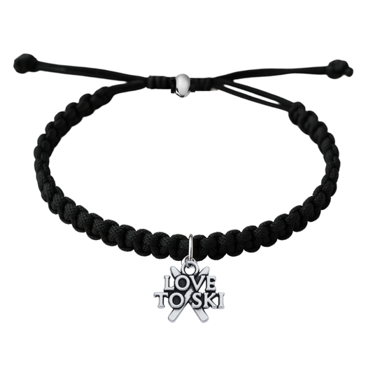 Ski Rope Bracelet – Adjustable Macramé Ski Charm Bracelet | Pick Color