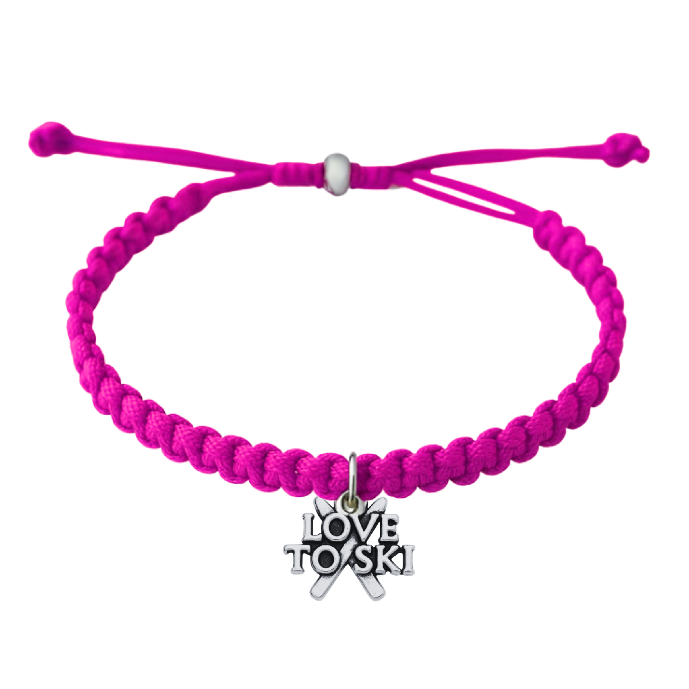 Ski Rope Bracelet – Adjustable Macramé Ski Charm Bracelet | Pick Color
