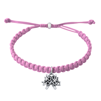 Ski Rope Bracelet – Adjustable Macramé Ski Charm Bracelet | Pick Color