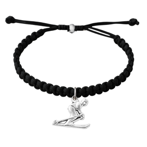 Skier Rope Bracelet – Adjustable Macramé Ski Charm Bracelet | Pick Color