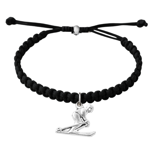 Skier Rope Bracelet – Adjustable Macramé Ski Charm Bracelet | Pick Color