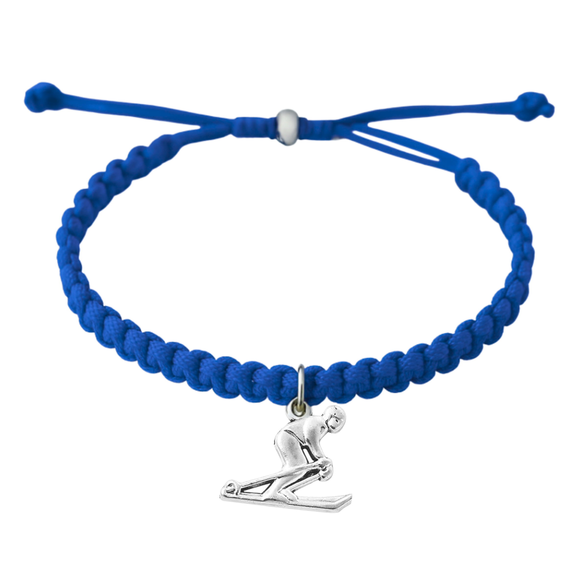 Skier Rope Bracelet – Adjustable Macramé Ski Charm Bracelet | Pick Color