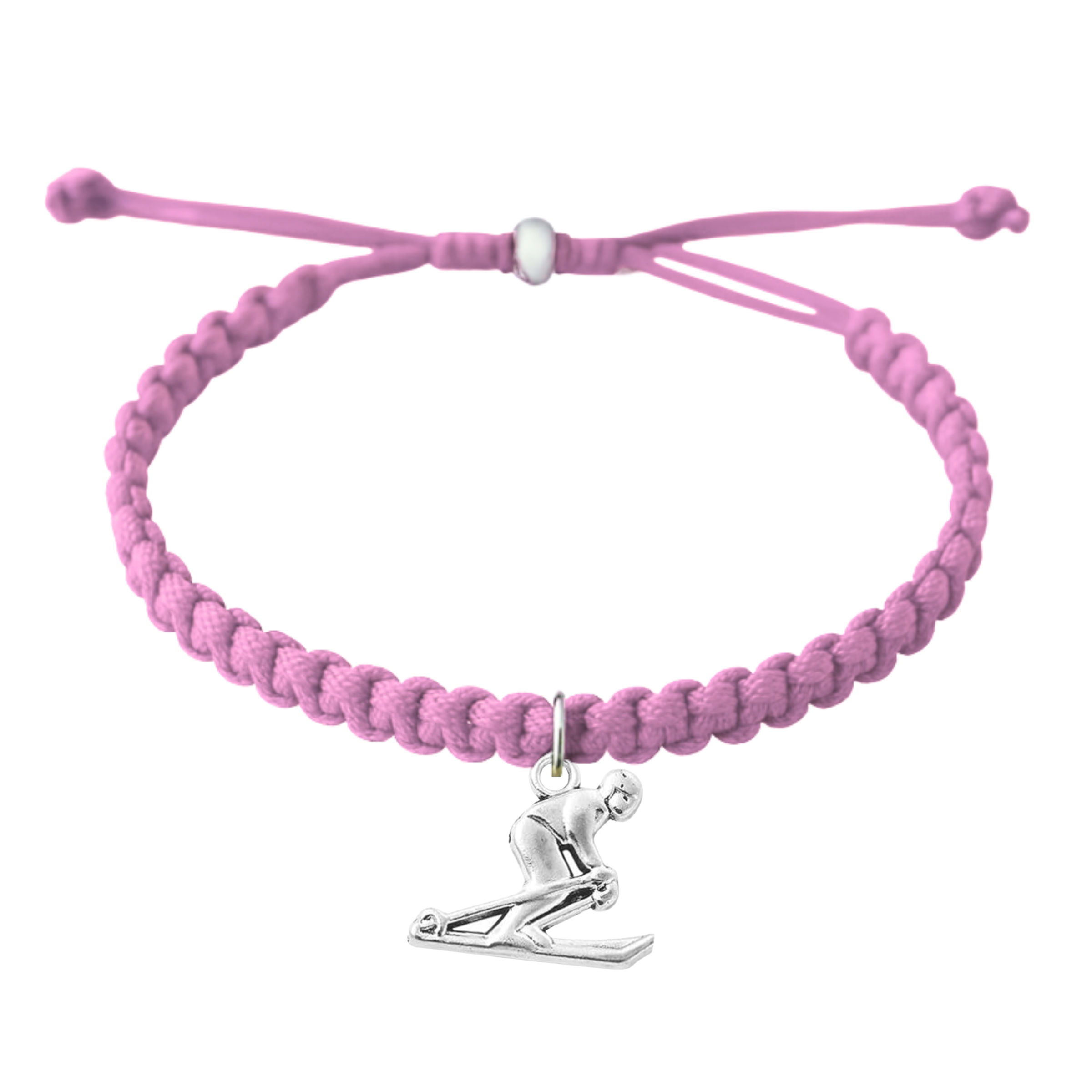 Skier Rope Bracelet – Adjustable Macramé Ski Charm Bracelet | Pick Color