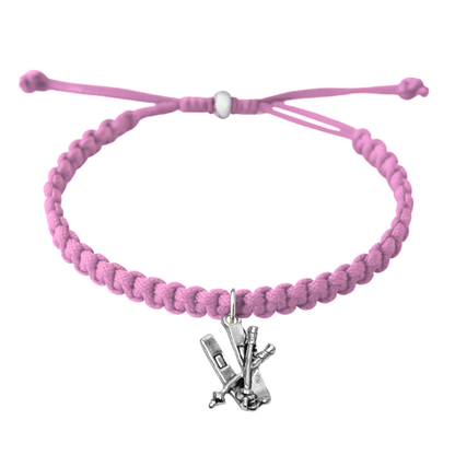 Snowboard Rope Bracelet – Adjustable Macramé Ski Charm Bracelet | Pick Color