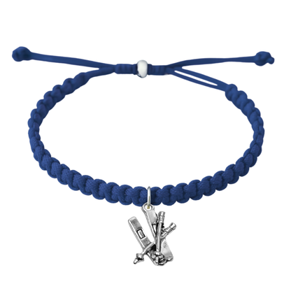 Snowboard Rope Bracelet – Adjustable Macramé Ski Charm Bracelet | Pick Color