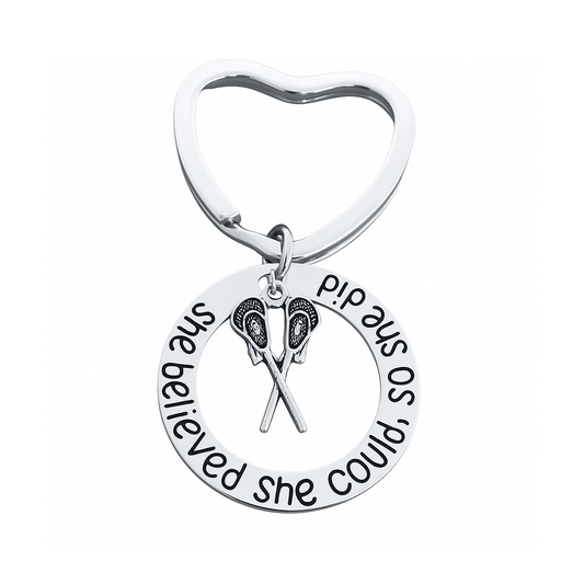 Lacrosse Keychain- She Believed She Could So She Did