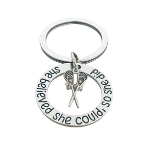 Lacrosse Keychain- She Believed She Could So She Did