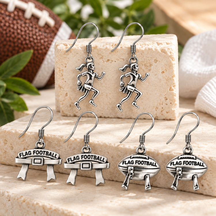 Flag Football Dangle Earrings - Pick Style