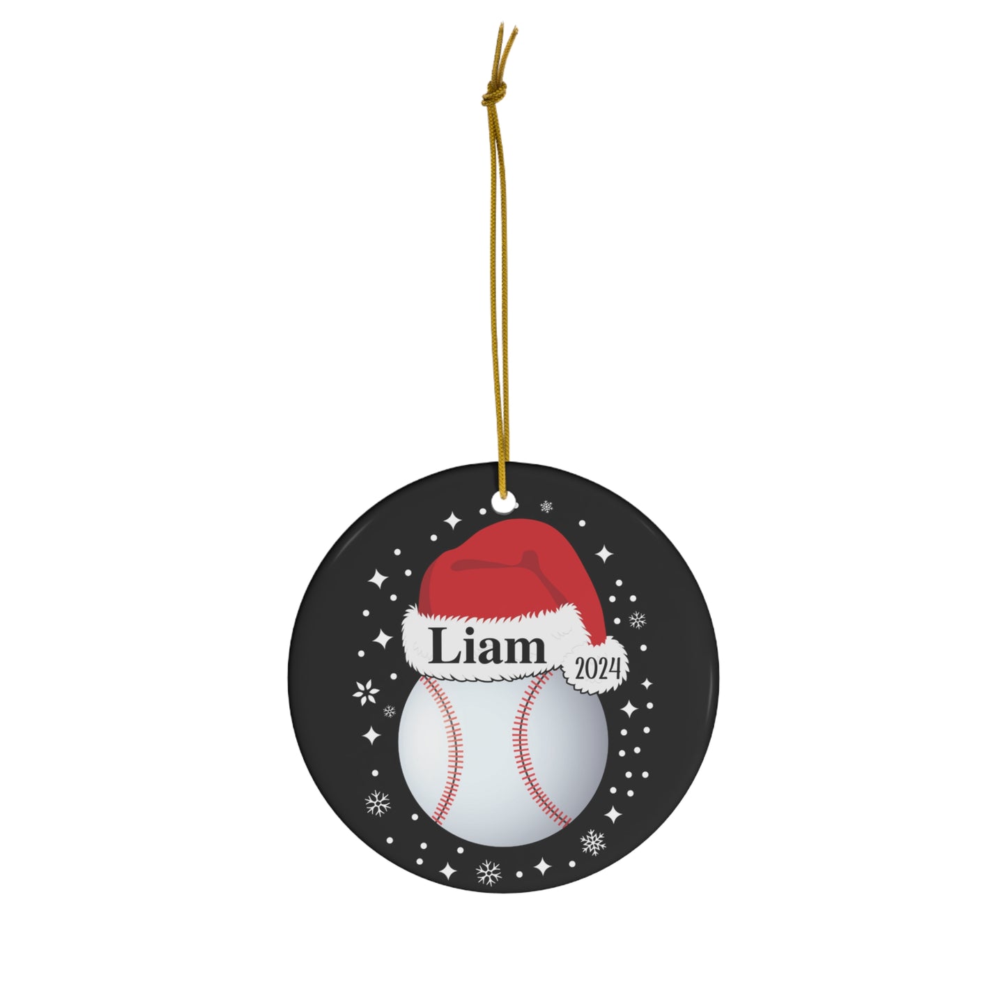 Baseball Ornament, Personalized Baseball Christmas Ornament, Ceramic Tree Ornament for Baseball Players