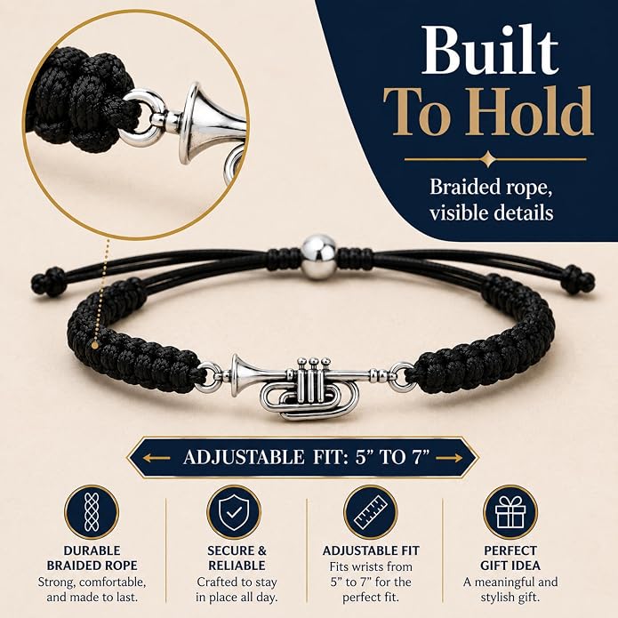 Trumpet Adjustable Rope Bracelet