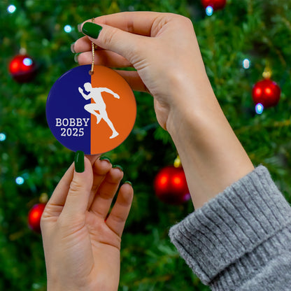 Runner Ornament, 2025 Personalized Runner Christmas Ornament, Ceramic Tree Ornament for Track and Field Players