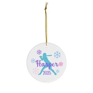 Personalized Softball Christmas Ornament