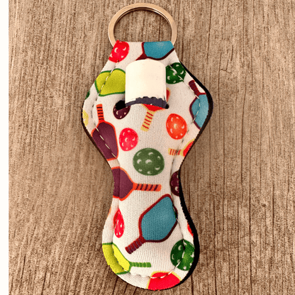 Pickleball Chapstick Holder Keychain