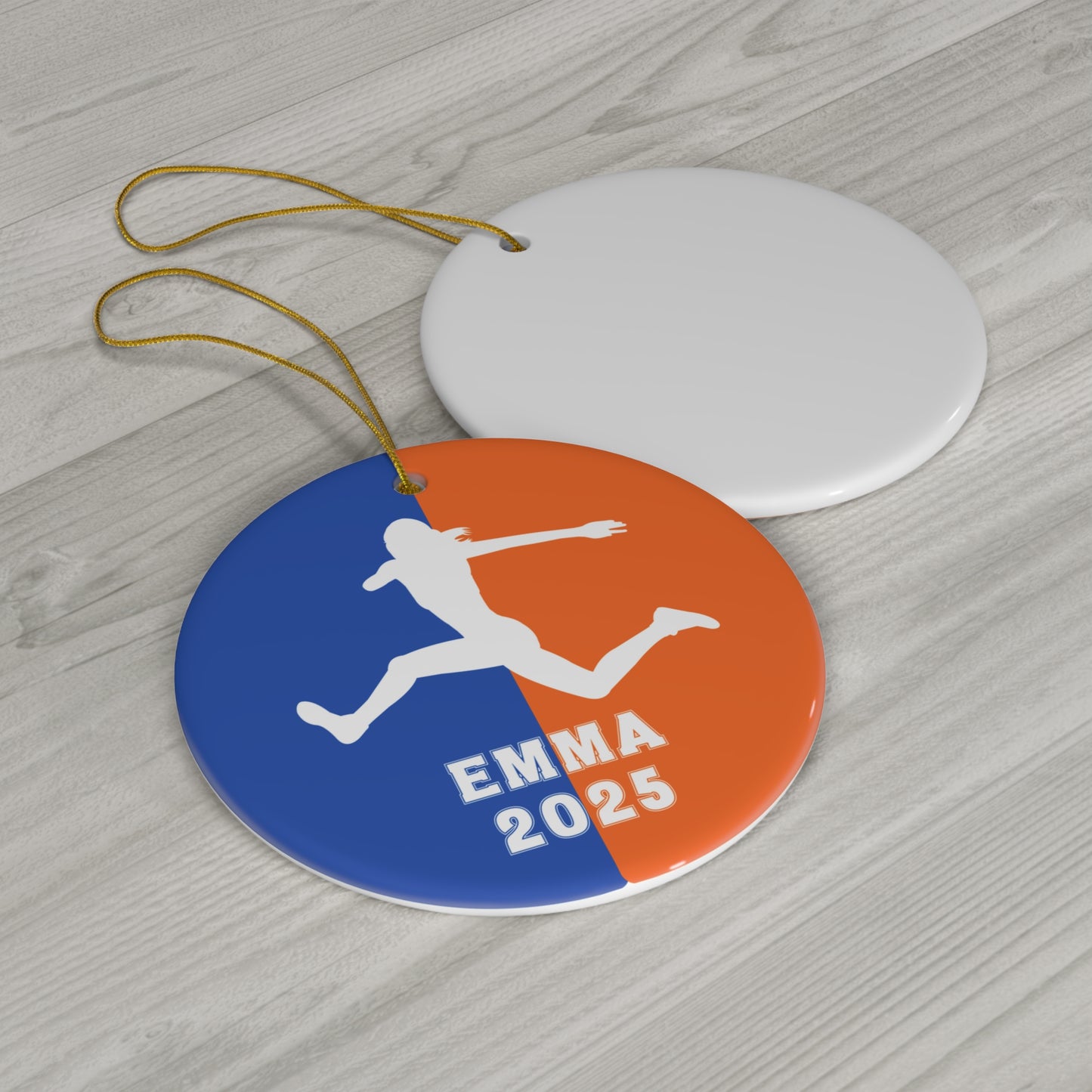 Triple Jump Ornament, 2025 Personalized Girls Track and Field Christmas Ornament, Ceramic Tree Ornament