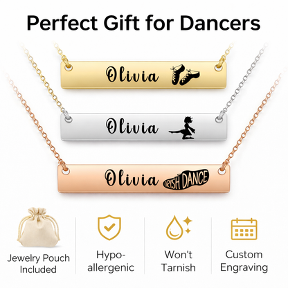 Personalized Irish Dance Bar Necklace