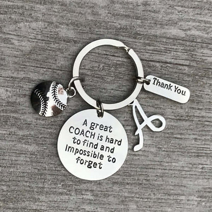 Softball Coach Keychain- Great Coach is Hard to Find But Impossible to Forget