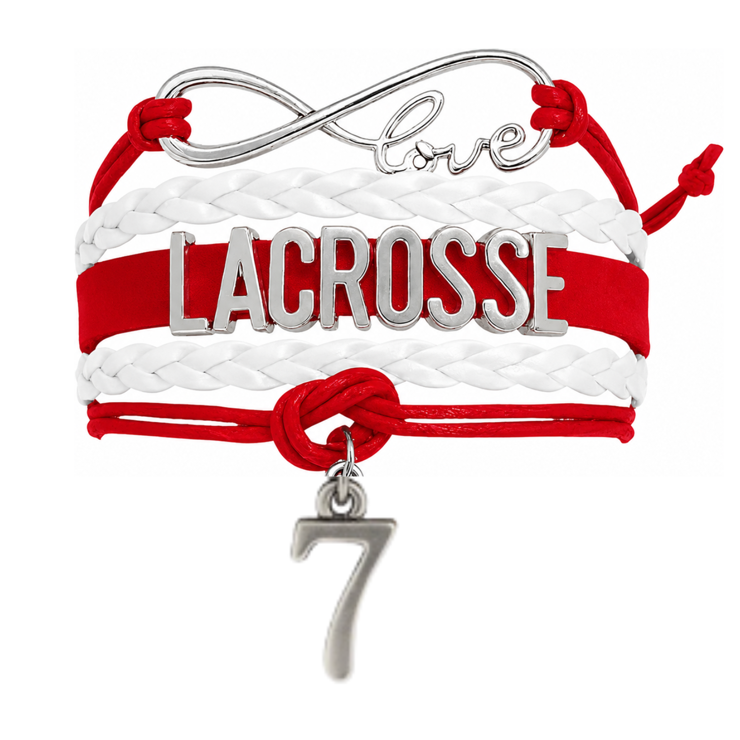 Personalized Lacrosse Bracelet with Number Charm