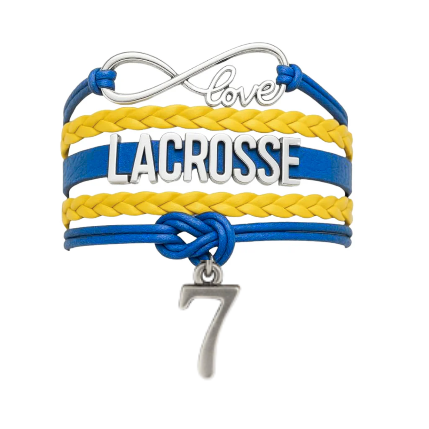 Personalized Lacrosse Bracelet with Number Charm