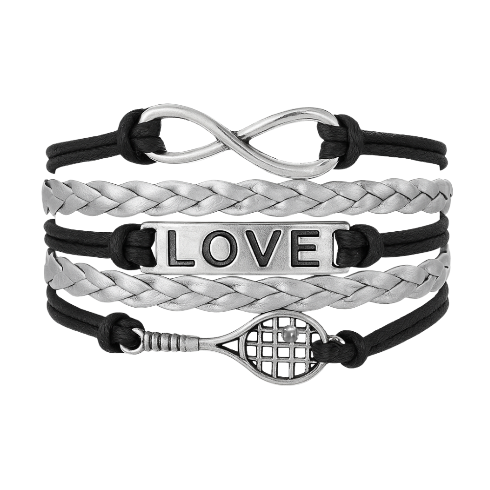 Girls Black Tennis Infinity Bracelet