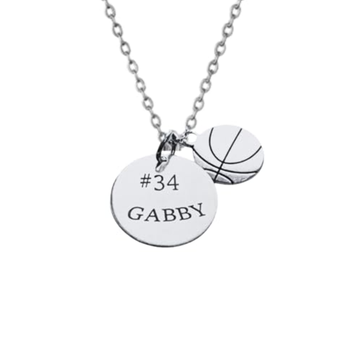 Engraved Basketball Necklace