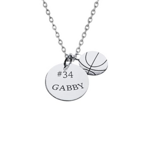 Engraved Basketball Necklace