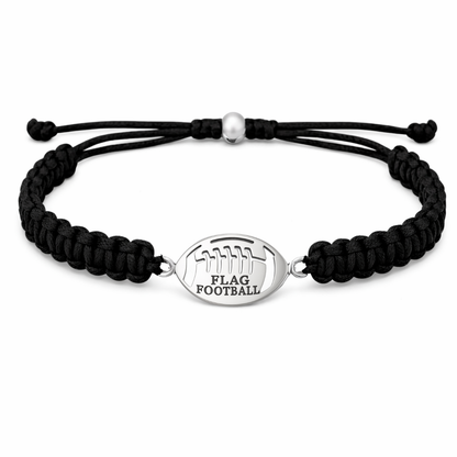 Flag Football Stainless Steel Rope Bracelet - Pick Color