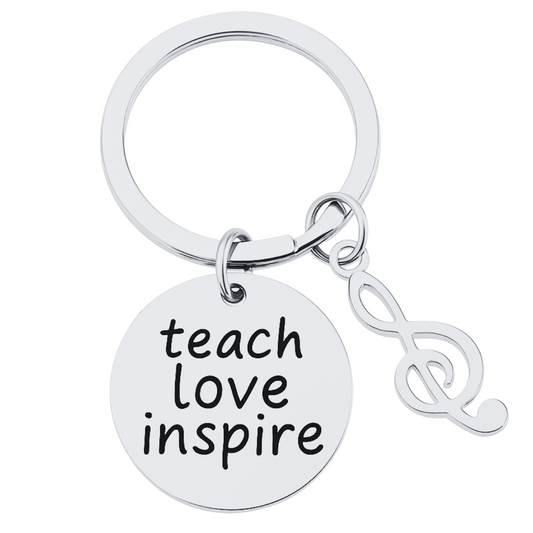 Music Teacher Keychain- Teach Learn Inspire