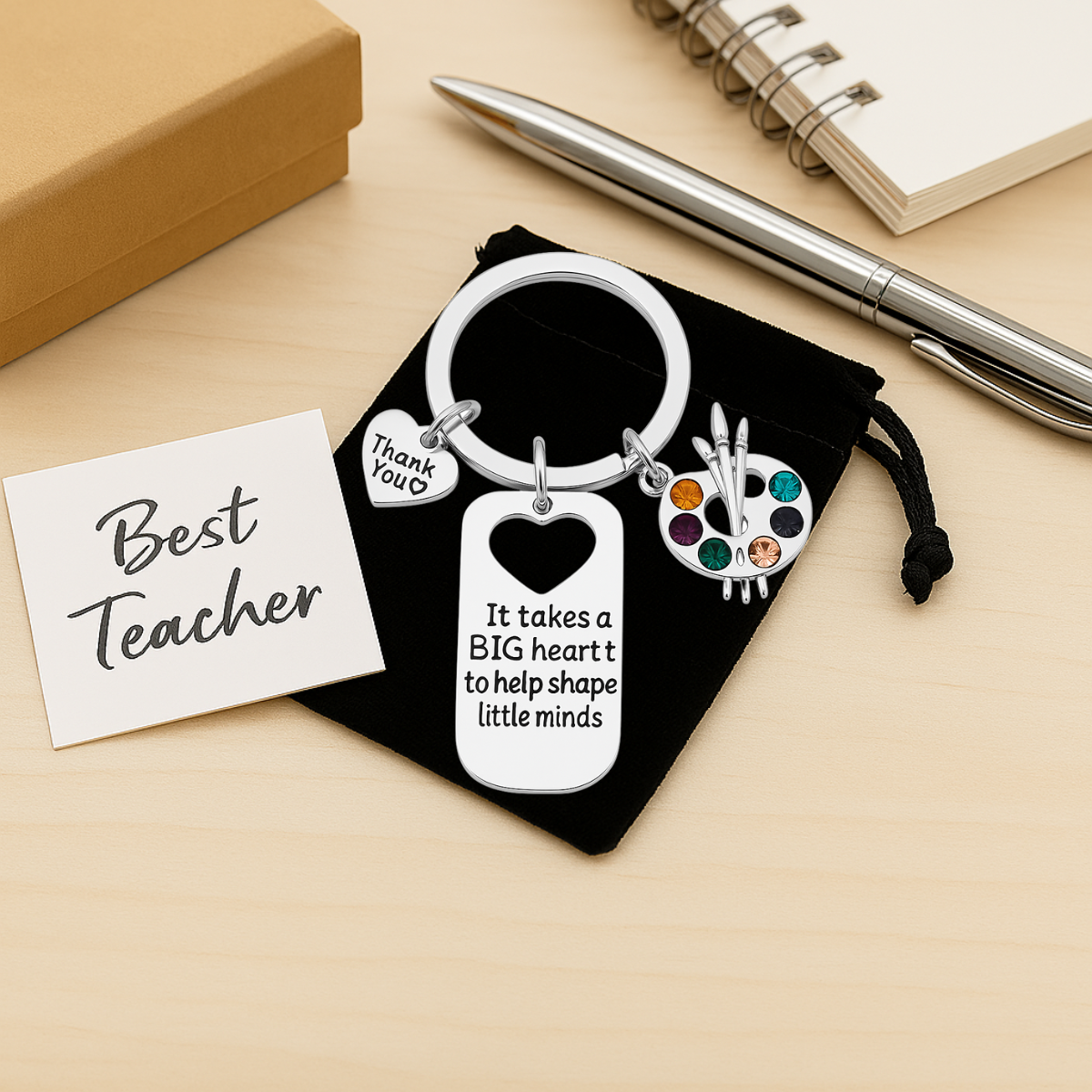 Art Teacher Keychain- Teach, Learn Inspire