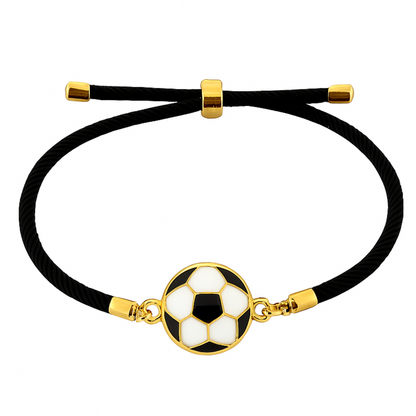Soccer Twisted Cord Slider Bracelet