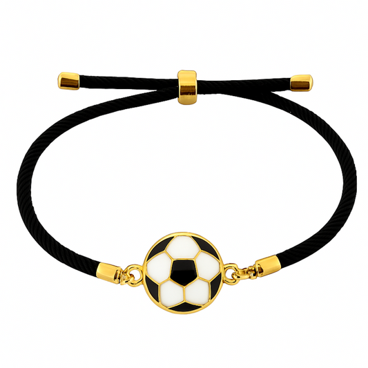 Soccer Twisted Cord Slider Bracelet