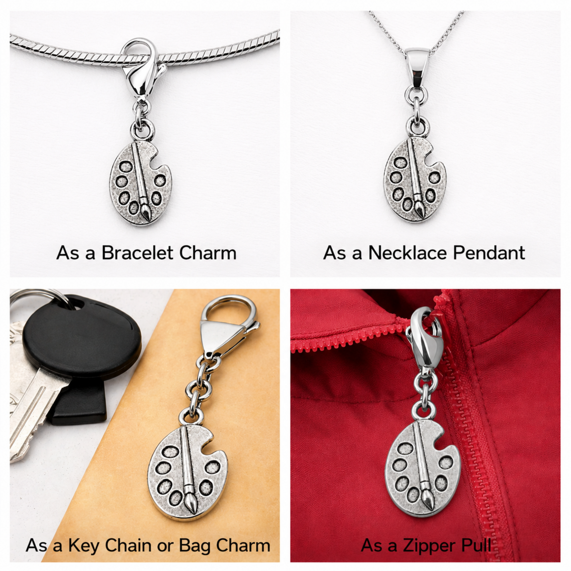 Artist Paint Clip On Zipper Pull